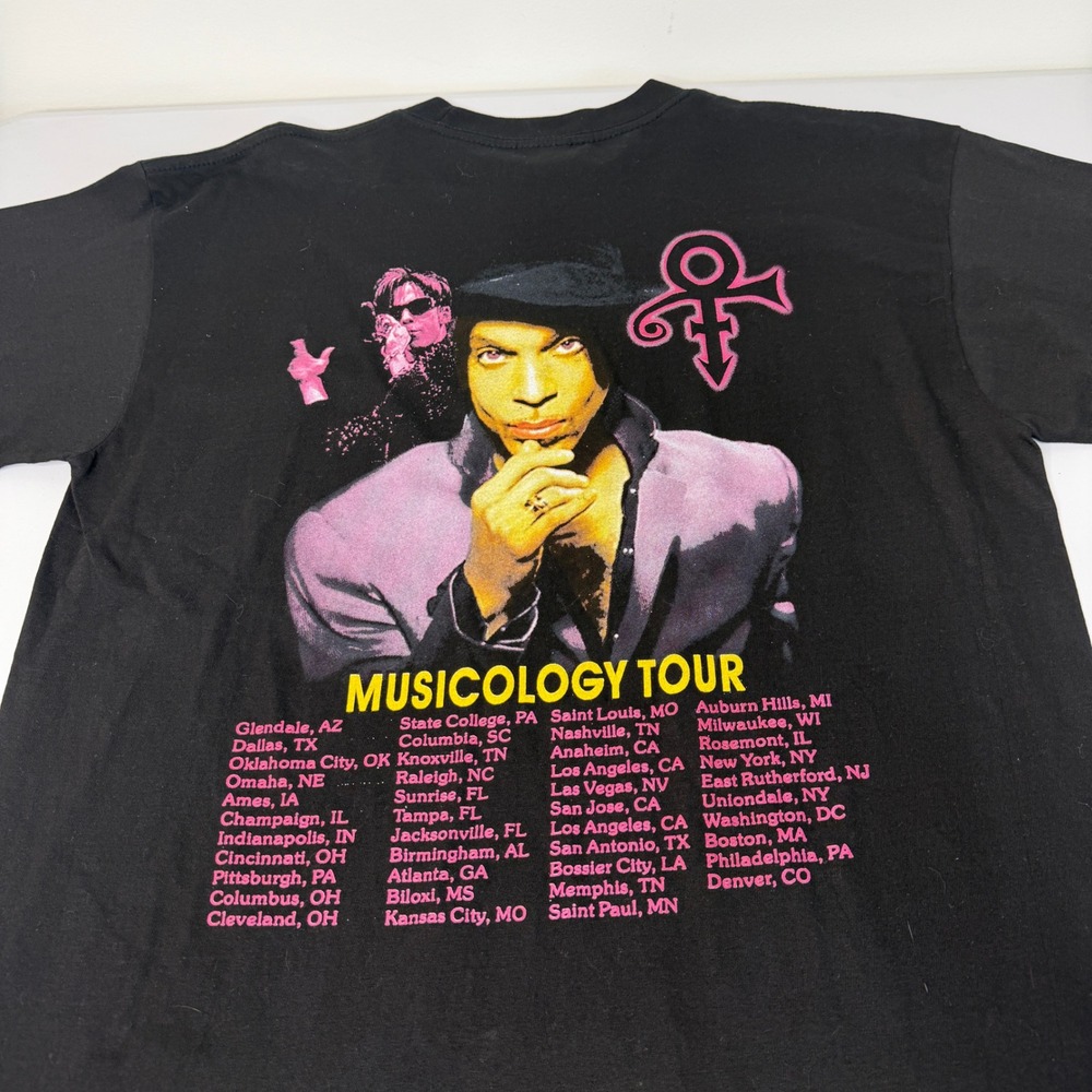 Vintage 2004 Musicology Tour Prince T-Shirt Black Excellent Mens Large - Picture 4 of 7